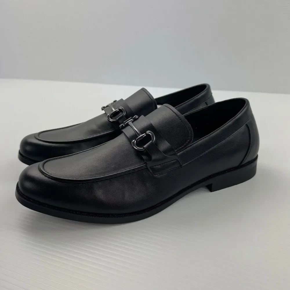 Bruno Marc Men’s Black Bit Loafers Dress Shoes Slip On Size 12 EU 46 NEW